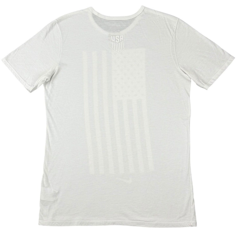 Nike Dri Fit Men's Large White Team USA Soccer Crest Flag Athletic Cut T-Shirt